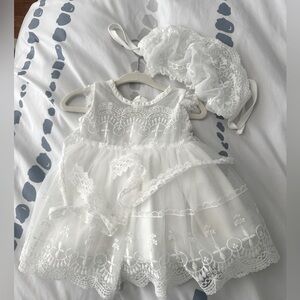Beautiful girls gown and bonnet for christening
